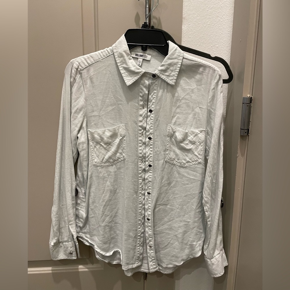 William Rast Off-White Long Sleeve Button Up (Size: M)